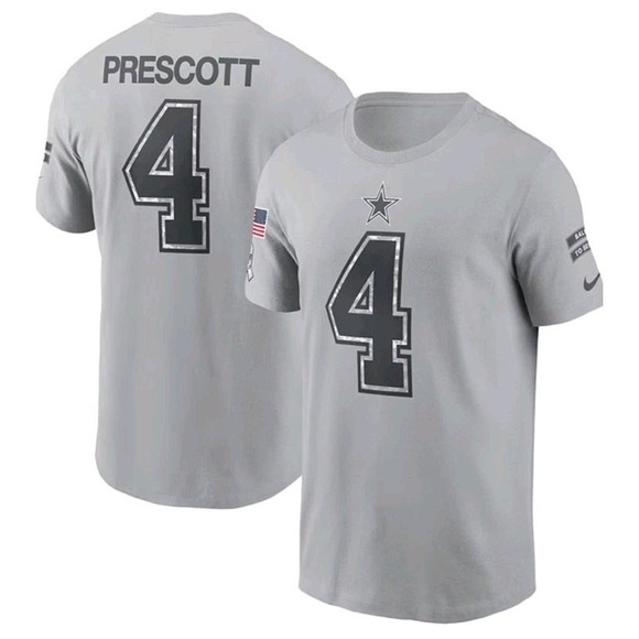 Nike Other - Dak Prescott #4 Dallas Cowboys Nike T Shirt Mens Gray Salute To Service NFL NWT